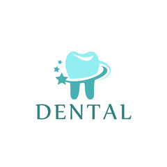 Logo dental care clinic, dentistry for kids. Teeth abstract icons