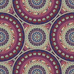 Ornate floral seamless texture, endless pattern with vintage mandala elements.