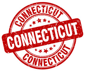 Connecticut red grunge round vintage rubber stamp