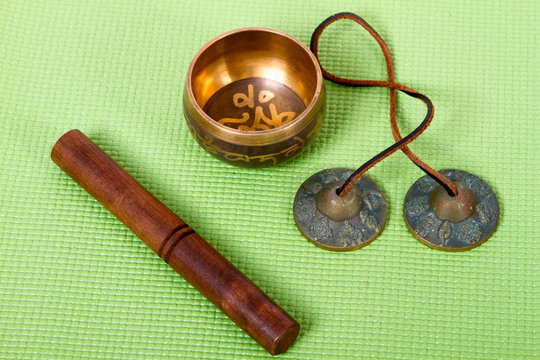diverse ethnic objects for meditation and relaxation