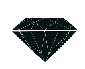Flat Diamond   isolated on White  background.