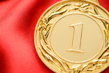 Embossed gold winners medallion