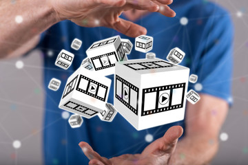 Concept of movies, video and cinema