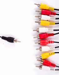 audio wires isolated on white