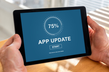 Application update concept on a tablet