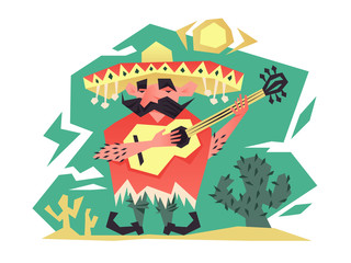 Cartoon mexican man