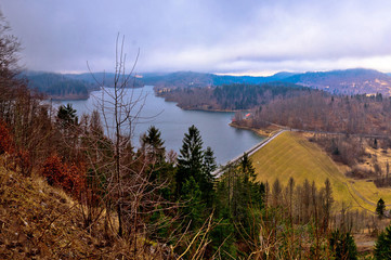 Lokvarsko lake in Gorski kotar winter view