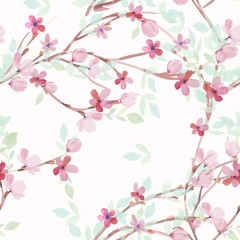 Hand drawn painted seamless pattern. Vector illustration