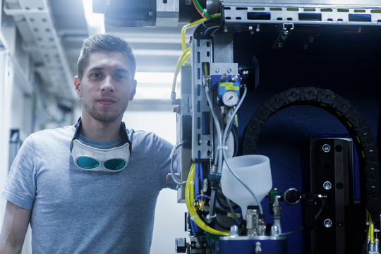 Portrait of engineer in engineering plant