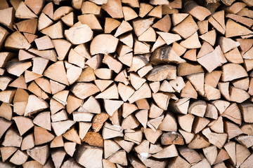 background of firewood stack