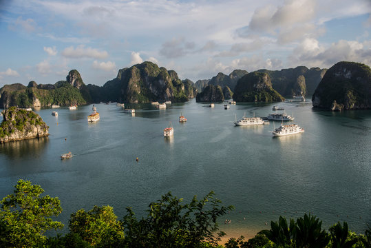 View of Ha Long Bay from Sim Soi Island, Vietnam