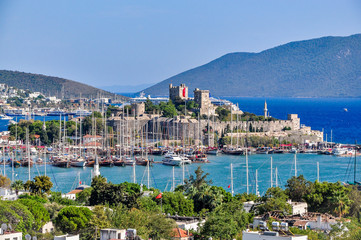Saint Peter Castle (Bodrum Kalesi) and cityscape of Bodrum, Turkey