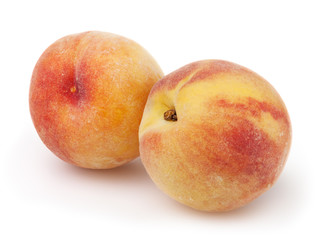 Peaches isolated on white background with clipping path