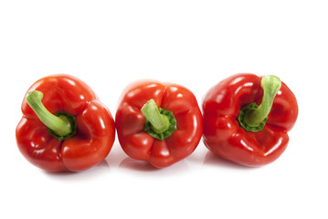 Red bell pepper on a white background isolated