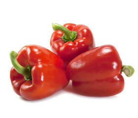 Red bell pepper on a white background isolated