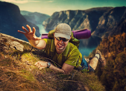 Man tourist surviving