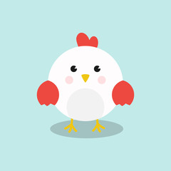 Cute chicken Vector Illustration for Chinese New Year 2017 Cards.