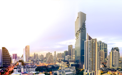 Cityscape of modern building in Bangkok city, Thailand.