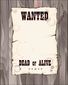 poster wanted dead or alive. vector illustration, part of collec