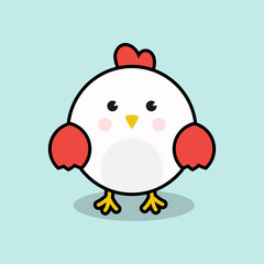 Cute chicken Vector Illustration for Chinese New Year 2017 Cards.