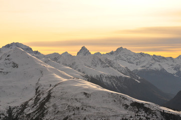 Naklejka na ściany i meble Jakobshorn Panorama Schweizer Alpen