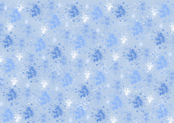 Verschiedene blaue Farbkleckse auf blauem Hintergrund mit Struktur