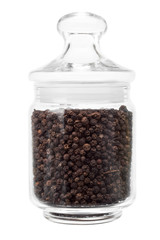 glass jar with spicy spices.