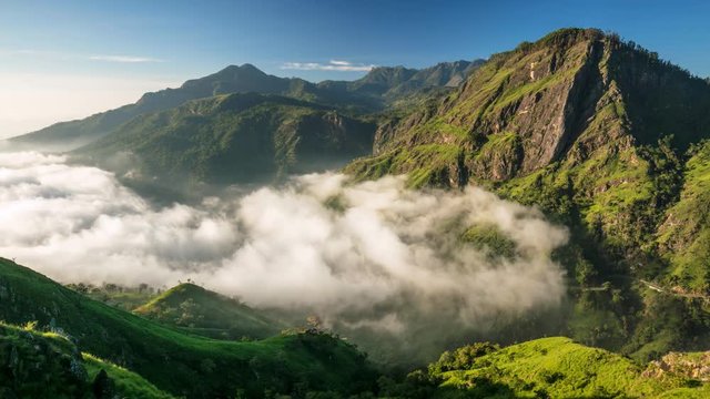 Time lapse of running clouds in Ella, Sri Lanka