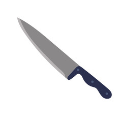 Chef's knife. Kitchen knife of chief. Kitchen utensil. Abstract design. Vector illustration