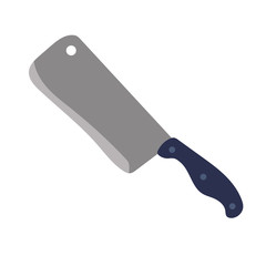 Cleaver steel knife. Kitchen chopper. Kitchen utensil. Abstract design. Vector illustration