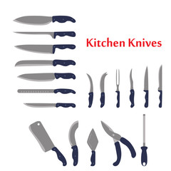 Kitchen Knives and tools set. Kitchen utensil. Cutlery Set. Vector illustration