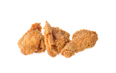 fried chicken on white background