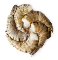 Tiger shrimps isolated on white background