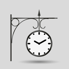 metal simple railway style clock vector object eps10