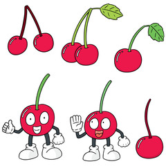 vector set of cherry