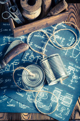 Homemade analog telephone as first communication device