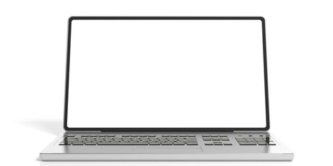 Laptop on white background. 3d illustration