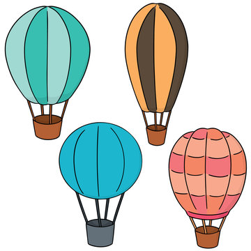 vector set of hot air balloon