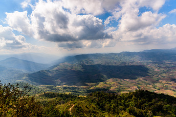 Mountain landscape with cloud sky