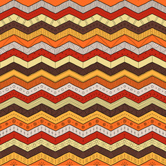 Geometric multicolor chevron or zig zag, seamless tribal pattern