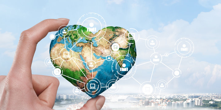 Social connection and networking . Mixed media