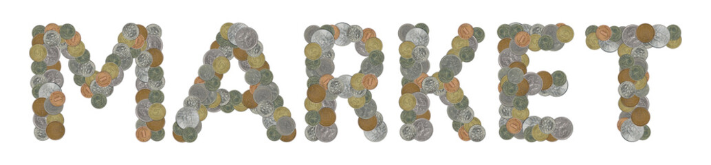 MARKET word with Old Coins