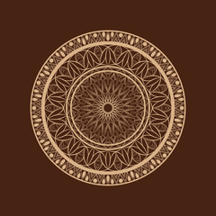 Flower mandala over dark brown