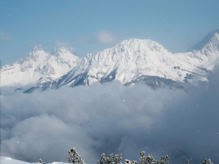 Schneesturm in den Bergen
