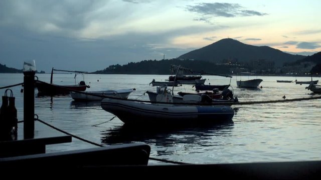 The September night in Rafailovici bay in Montenegro