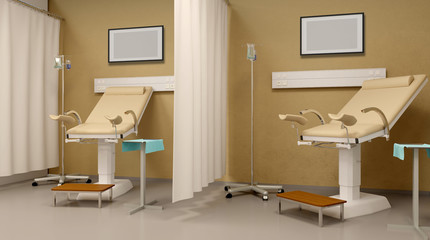 Gynecologic furniture. 3D rendering