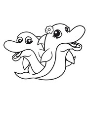 Couple couple love in love girl girl woman female pretty beautiful flower small delfin cute cute comic cartoon grin smile funny