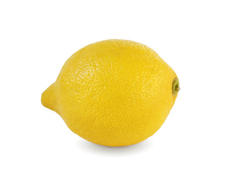 Lemon on white background with clipping path.
