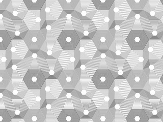 Hexagon pattern, stylish monochrome, vector pattern