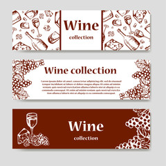 Design for wine list. Restaurant template for invitation, menu, banner or etc. Wine concept design. Vector illustration